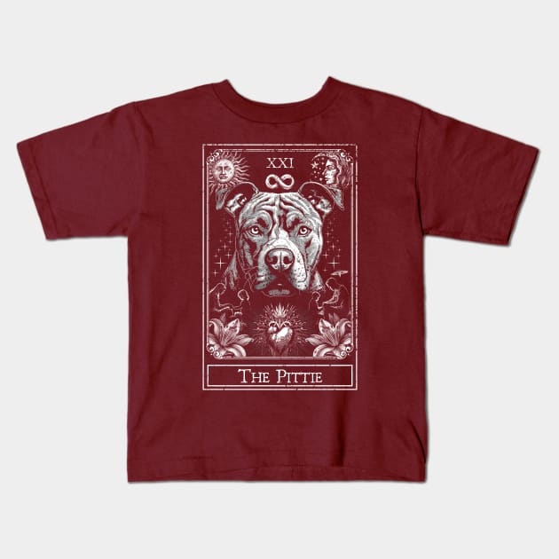 The Pittie Tarot Card, The Pitbull Tarot for Pit Bull Lovers Kids T-Shirt by RebelPawCo